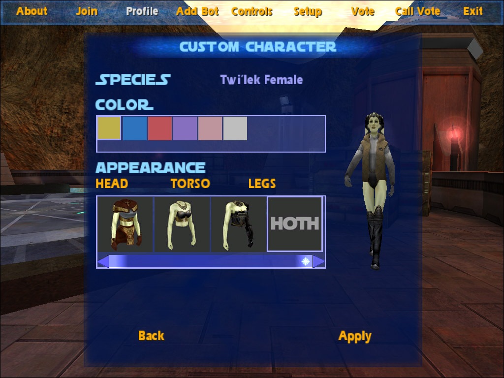Hoth outfit as an added customization option for Jaden.