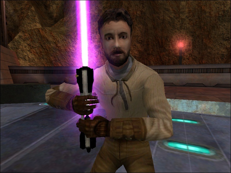 An in-game screenshot showing the hilt with the blade activated.