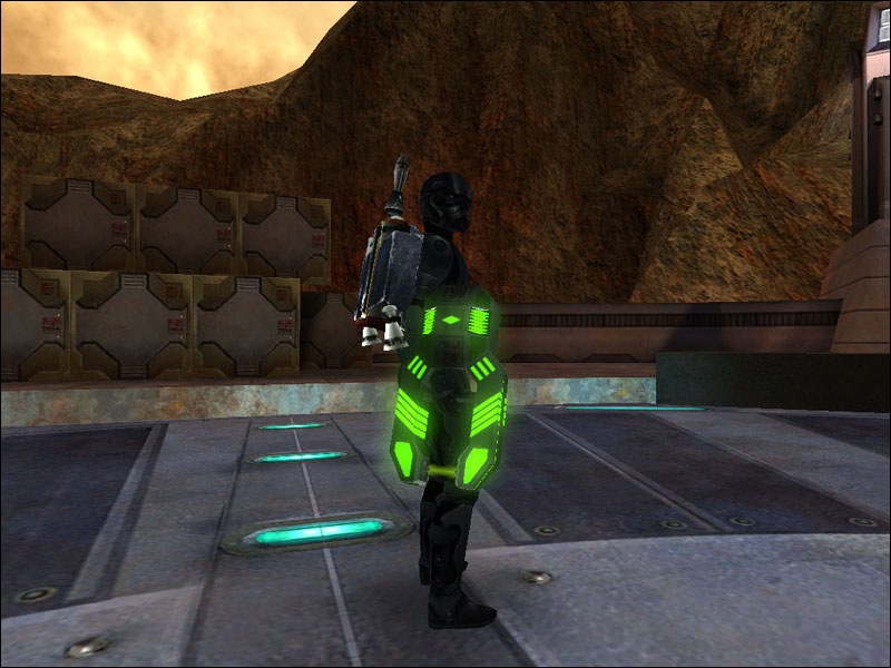 An in-game screenshot of the gun from the side in third person.