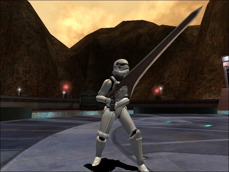 In-game screenshot of Seifer's Hyperion gunblade.