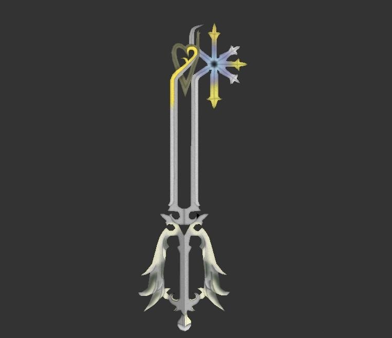 A render of the Oathkeeper keyblade.