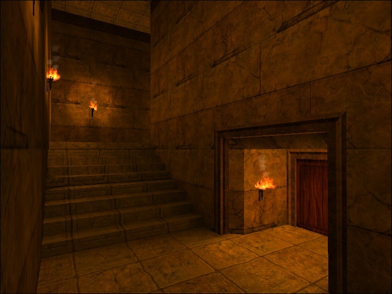 A screenshot of the map showing a door and a staircase.
