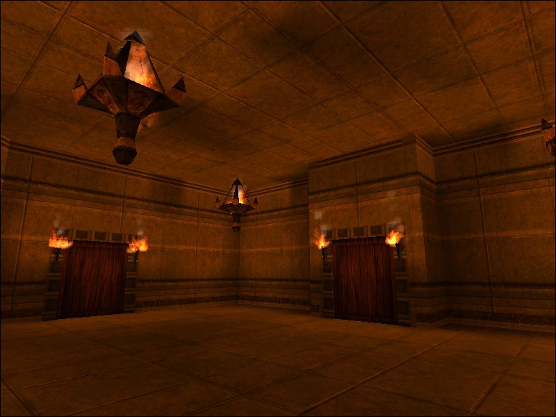 A screenshot of the map showing a room with two doors.