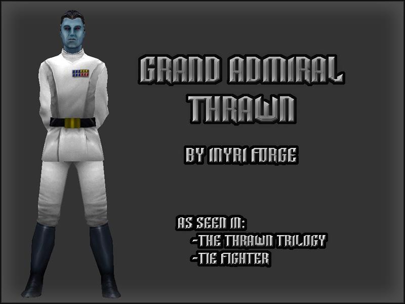 A render of Grand Admiral Thrawn from the front.
