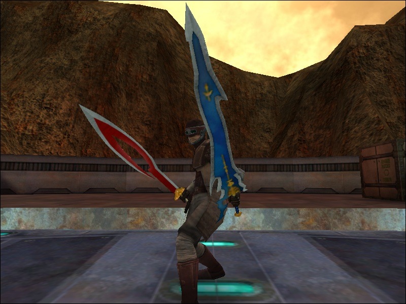 An in-game screenshot showing the Caladbolg and the Longsword.