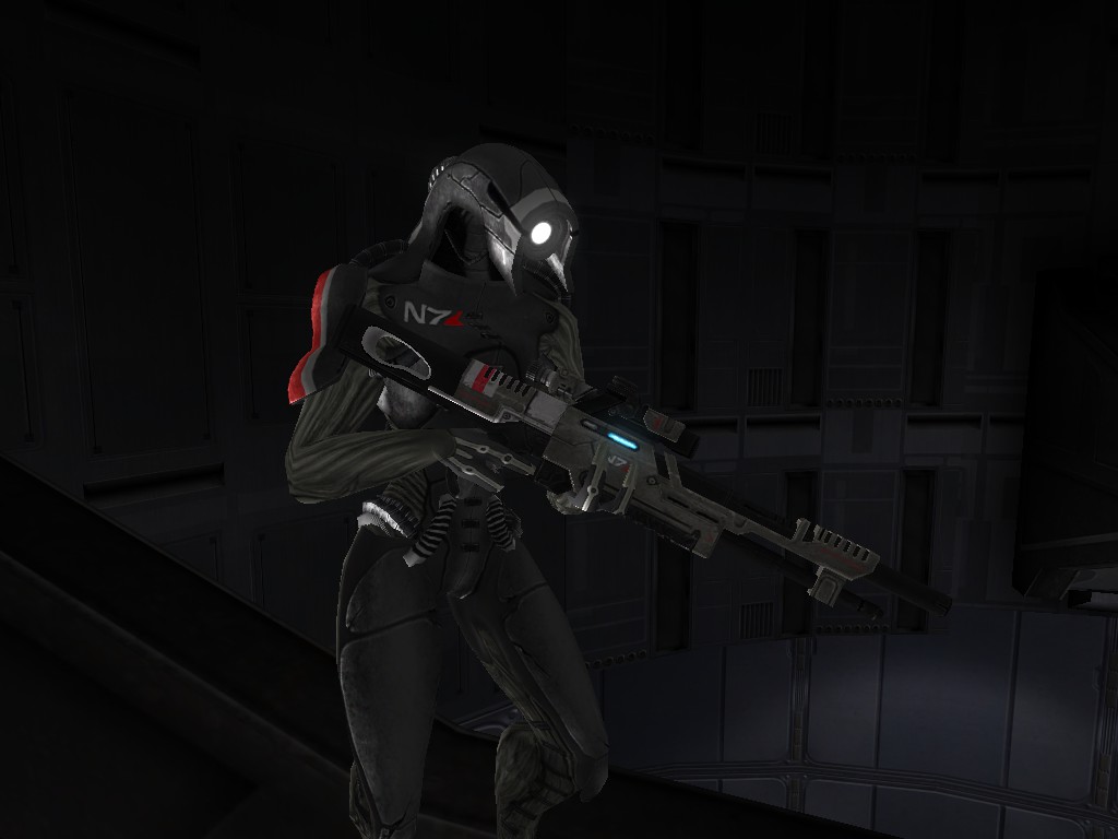 An in-game screenshot of the gun in third person.