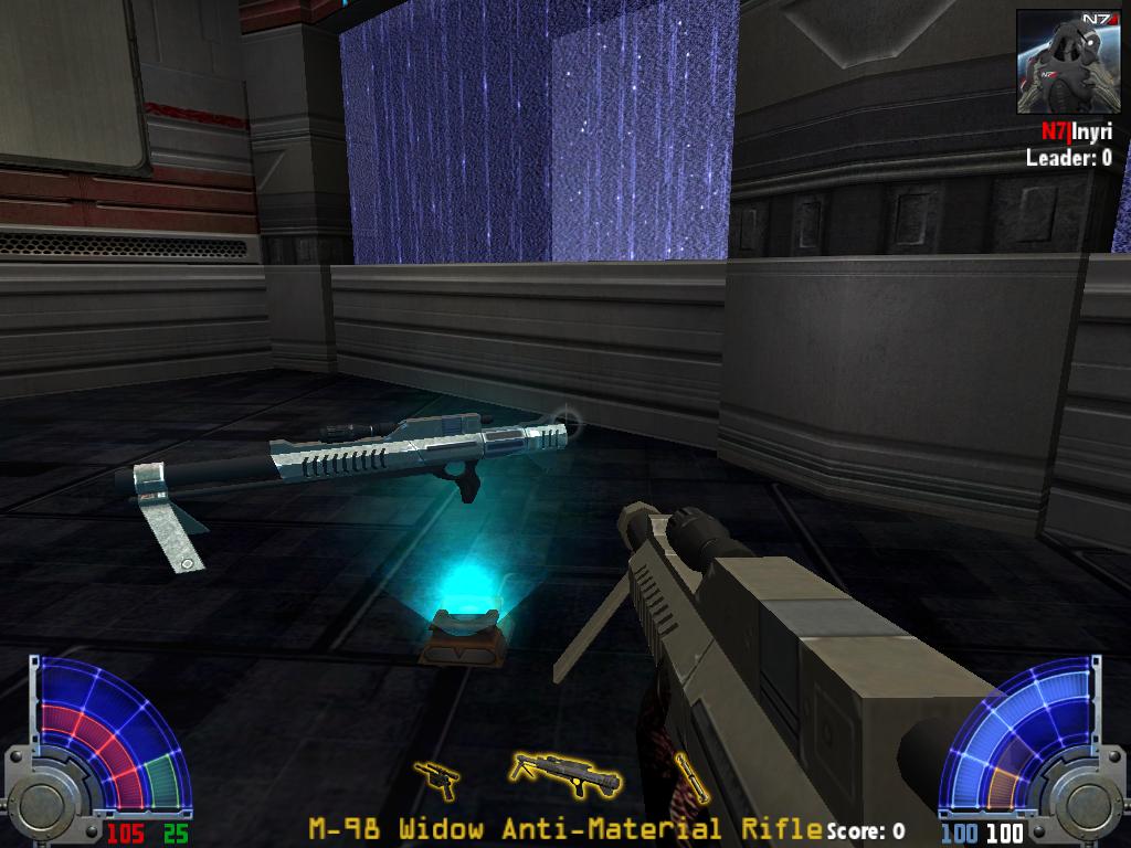 An in-game screenshot of the rifle in third person.