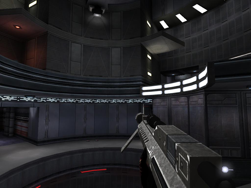 An in-game screenshot of the rifle in third person.