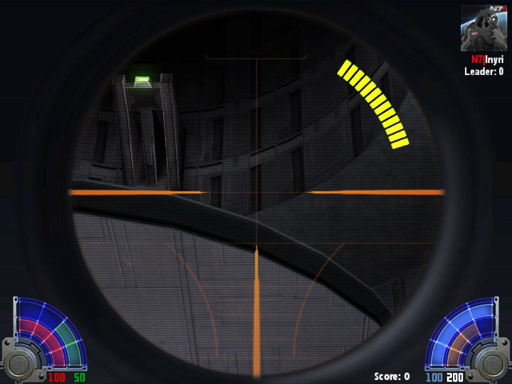 An in-game screenshot of the rifle's custom scope.