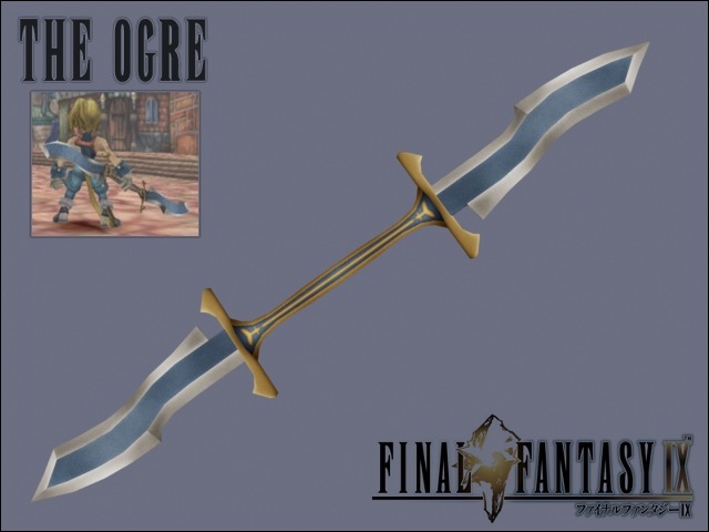 A render of the Ogre next to a screenshot of the weapon in FF9.